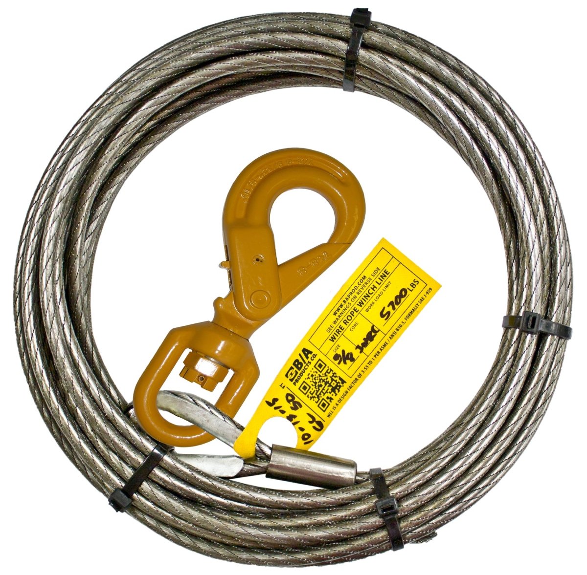 7/16†SUPER SWAGE WINCH LINE WITH ALLOY HOIST HOOK - starequipmentsales
