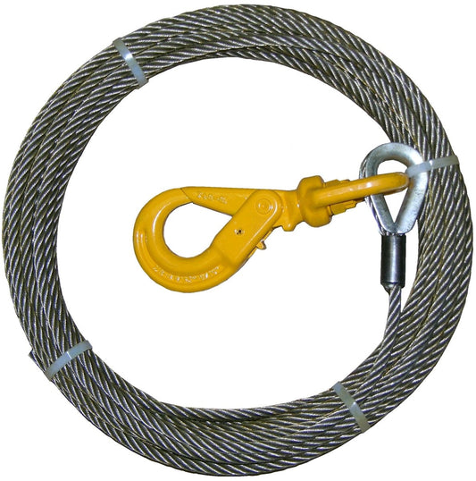7/16†FIBER CORE WIRE ROPE W/ALLOY STRAIGHT HOOK - starequipmentsales