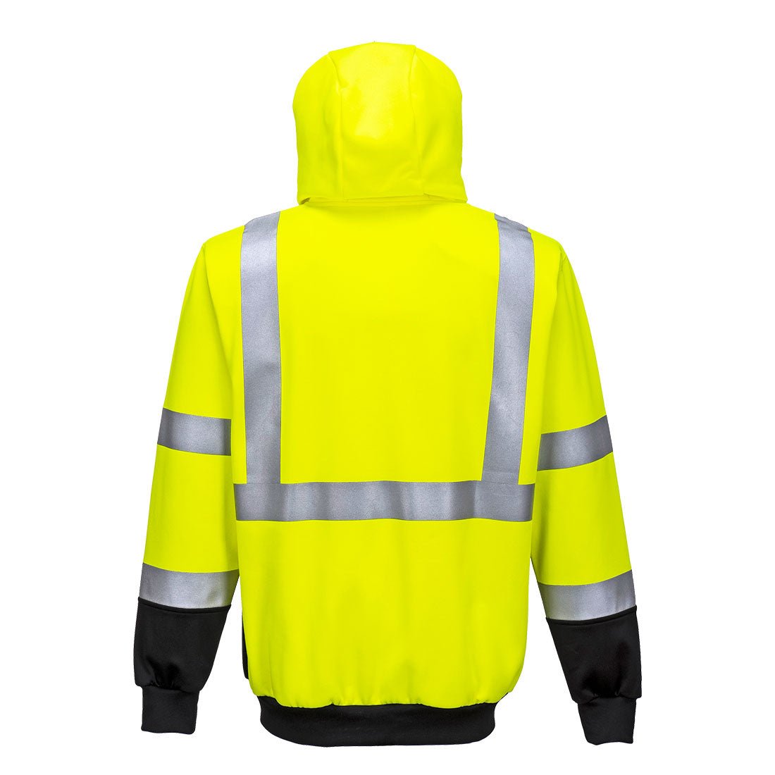 UB315 - Hi-Vis Two-Tone Zipped Hoodie Yellow/Black - starequipmentsales